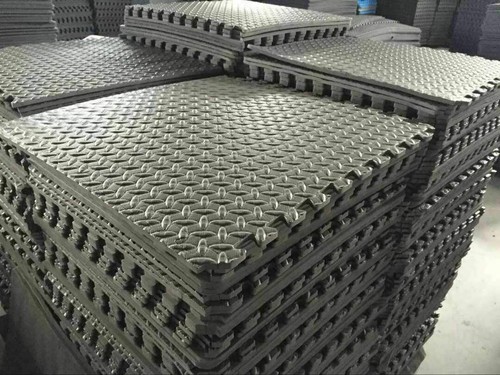 Black interlocking mat - black, yoga