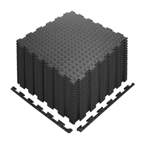Black interlocking mat - interlocking, yoga